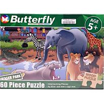 Butterfly 60 Piece A4 Wooden Puzzle At The Kruger Park- Interlocking Pieces 210 x 297mm, Each Puzzle Contains A Full Size Poster, Retail Packaging, No Warranty