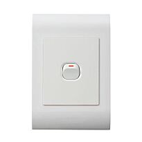 Lesco Pipelli 1 Lever 1 Way Flush Switch- Voltage: 220-240V, Amperage: 16A ,Height: 100mm , Width: 50mm ,Material: Polycarbonate, Colour White, Sold as a Single unit, 3 Months Warranty