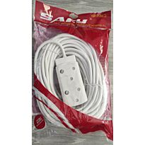 Noble Safy 20m Multi Plug Coupler Extension Cord Lead With Dual 3 Pin Sockets-16A Rated Plugs 250V, Power Up 2 Appliances At Once, Suitable For Home Use, Colour White, Sold as a Single unit, 3 Months Warranty