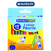 Marlin Kids Colour Pencils Short ( Pack of 12 ), Retail Packaging, No Warranty