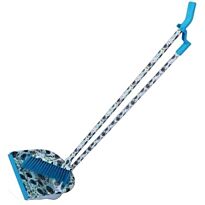 Totally Long Broom and Stand Up Dustpan Set White Floral Design 80cm Long Broom Handle Length , 70cm Long Dustpan Handle Length - Ideal for Indoor and Outdoor Use No Packaging Out Of Box Failure Warranty