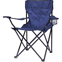Totally Camping Chair Blue- Strong And Durable Steel Frame Construction, Lightweight Polyester Arms