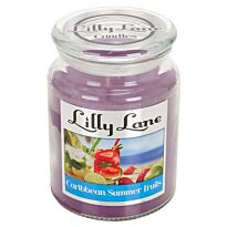 Lilly Lane Caribbean Summer Fruits Scented Candle Large Lidded Mason Glass Jar