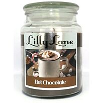 Lilly Lane Hot Chocolate Scented Candle Large Lidded Mason Glass Jar