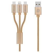 Bound Cord Series 3 in 1 Charge Cable Gold