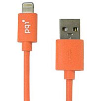 PQI - Apple Certified 90cm Flat cable length Lightning 8-Pin Syncing and Charging - Orange (Made for iPhone/ iPad / iPad Mini)