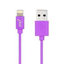 PQI - Apple Certified 90cm Flat cable length Lightning 8-Pin Syncing and Charging - Purple (Made for iPhone/ iPad / iPad Mini)