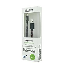 Pqi i-cable lightning 90 Meshed 90cm Lightning 8pins sync+charge Cable