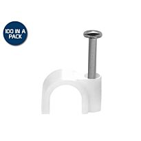 6mm Cable Clips 100 Pack White