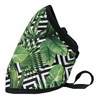 Clinic Gear Anti-Microbial Printed Mask Ladies Leaves - Green