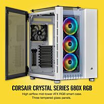 Corsair Crystal Series 680X RGB ATX High Airflow Tempered Glass Smart Case ? White