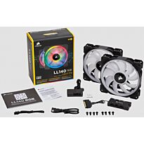 Corsair LL140 RGB PC Case Fan - 140x140x25mm x2 kit + Lighting Node PRo