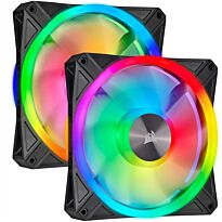 Corsair iCUE QL140 RGB 140mm PWM Dual Fan Kit with Lighting Node CORE