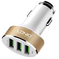 LDNIO 3 Port USB Charger Rosegold