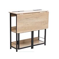 Everfurn Viron Folding Desk with x2 prong plugs and x2USB Charging Ports