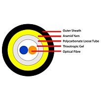 Fibre Outdoor 2 Core Dual Purpose Drop Cable 1km