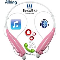 AllRing HBS730 Flexible Bluetooth Ver 4.0 Wireless Hand Free Sports Stereo Headsets Neckband Style Earphones - Pink