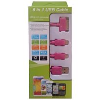 USB Mobile Data Cable 4 in 1 Pink