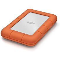 LaCie Rugged Mini - 1TB External Hard Drive USB 3.0 Silver/Orange