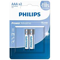 PHILIPS POWER ALKALINE BATTERY 2 PACK - LR03P2B/40