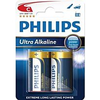 Philips Ultra Alkaline Battery LR14E2B 2 x Type C / LR14 Ultra Alkaline Batteries