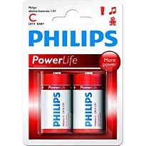 Philips PowerLife Battery LR14P2B 2 x Type C / LR14 Alkaline Batteries