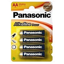 Panasonic Alkaline Power AA Batteries 4 Pack Colour Bronze