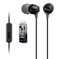 Sony EX15AP In-Ear Headphones with Mic for iPhone- Android - Blackberry Black