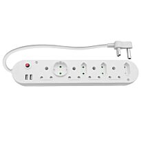 Multi Plug 4x16A 4x5A 2xUSB 0.5m Cord