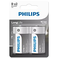 PHILIPS LONGLIFE BATTERY D 2 PACK - R20L2B/40