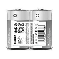 PHILIPS LONGLIFE BATTERY D 2 PACK - R20L2F/40