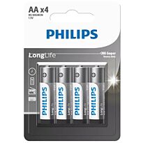 PHILIPS LONGLIFE BATTERY AA 4 PACK - R6L4B/40