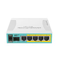 MikroTik hEX PoE 5 Port Gigabit 1SFP PoE Out Desktop Router | RB960PGS