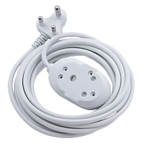 SWITCHED Light DUTY BTB EXTENSION LEADS 2 x 16A Socket 5m - White
