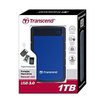 Transcend StoreJet - 1TB 2.5 inch USB 3.0 External Hard Drive - Blue