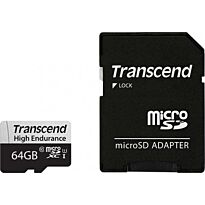 Transcend - 64GB 350V microSDXC Memory Card with SD Adapter