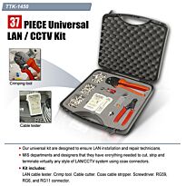 Goldtool 37 piece Universal LAN / CCTV Kit-Complete universal kit designed for LAN/CCTV installation and repair technicians