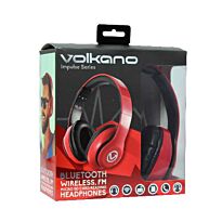 Volkano Impulse Series Bluetooth Headphones Red