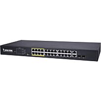 Vivotek 24x 10/100Mbps PoE + 2x Gigabit combo unmanaged Switch