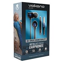 Volkano Alloy series metal earphone - Blue