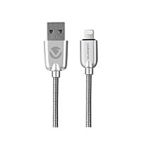 Volkano Iron Series Round Metallic Spring MFI Lightning Cable 1.2m - Silver