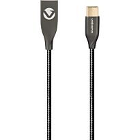 Volkano Iron Series Round Metallic Spring Type-C Cable 6ft - Black