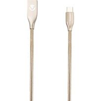 Volkano Iron Series Round Metallic Spring Type-C Cable 6ft - Champagne Gold