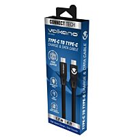 Volkano Slim series Type-C to Type-C cable black 1.2m