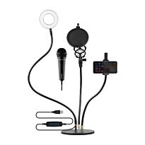 Volkano Insta series Ring light Desk Stand Vlogging Kit with Mic 