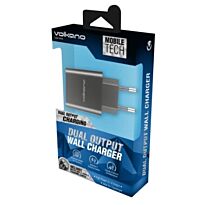 Volkano Cupla series 3.1A Dual Output Charger - Black
