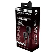 Volkano Presto series Power Cable 3 pin IEC extension 1.8m 10A - black