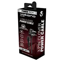 Volkano Presto series Power Cable 3 pin Clover �to Type-M 1.8m 2.5A - black