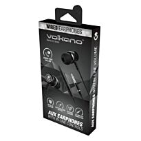 Volkano Stannic 2.0 Series Aux Earphones with Microphone - Black