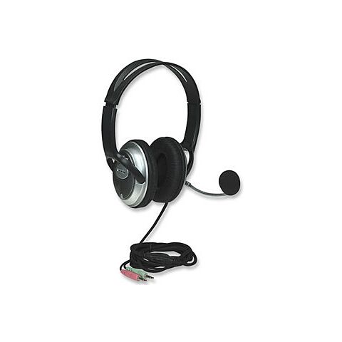 Manhattan Classic Stereo Headset + Microphone with in-line volume control